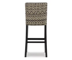 Liz Black & White Upholstered Ikat Pattern Driftwood Bar Stool -Home Furniture 810543084 5