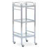 Hawkins Chrome & Glass 3-Shelf Rolling Cart -Home Furniture 810543096 1
