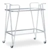 Hampton Silver 2-Shelf Rolling Steel Bar Cart -Home Furniture 810543098 1