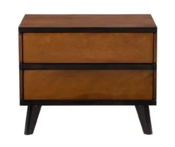 Manhattan Walnut 2-Drawer Mid-Century Wood Nightstand 18 Manhattan Walnut 2-Drawer Mid-Century Wood Nightstand -Home Furniture 810543109 A0 2
