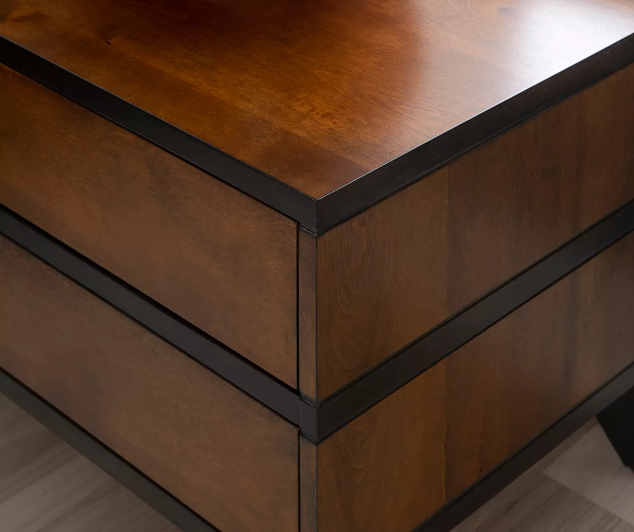 Manhattan Walnut 2-Drawer Mid-Century Wood Nightstand 7 Manhattan Walnut 2-Drawer Mid-Century Wood Nightstand - Image 5