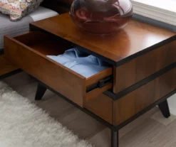 Manhattan Walnut 2-Drawer Mid-Century Wood Nightstand 16 Manhattan Walnut 2-Drawer Mid-Century Wood Nightstand -Home Furniture 810543109 A8 9