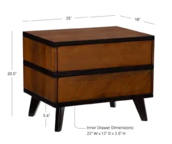 Manhattan Walnut 2-Drawer Mid-Century Wood Nightstand 23 Manhattan Walnut 2-Drawer Mid-Century Wood Nightstand -Home Furniture 810543109 D8 12