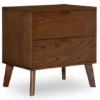 Shay Walnut 2-Drawer Wood Nightstand 2 Shay Walnut 2-Drawer Wood Nightstand -Home Furniture 810543116 1