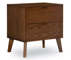Shay Walnut 2-Drawer Wood Nightstand