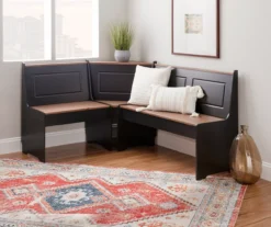 Atrium Black & Pecan 3-Piece Wooden Breakfast Nook Set -Home Furniture 810543121 B0 3