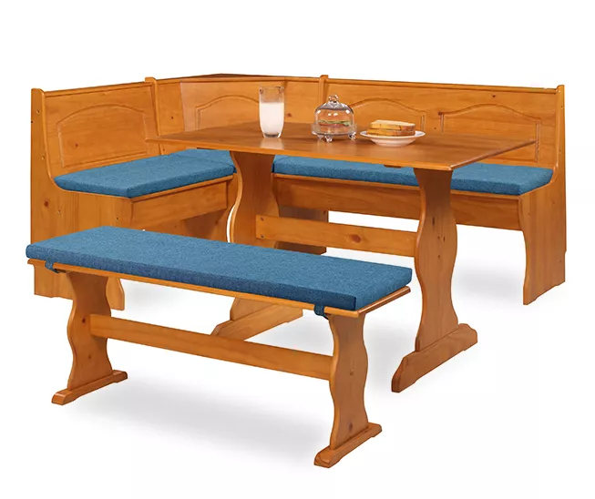 Morgan Vintage Blue 4-Piece Polyester Nook Cushion Set 3 Morgan Vintage Blue 4-Piece Polyester Nook Cushion Set