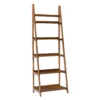 Presley Walnut 5-Shelf Ladder Bookcase -Home Furniture 810543154 2