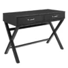 Kari Black 2-Drawer Campaign Desk 1 Kari Black 2-Drawer Campaign Desk -Home Furniture 810543190 1