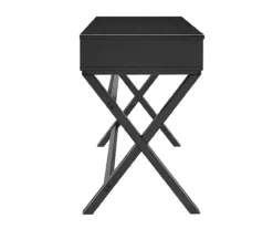 Kari Black 2-Drawer Campaign Desk -Home Furniture 810543190 5