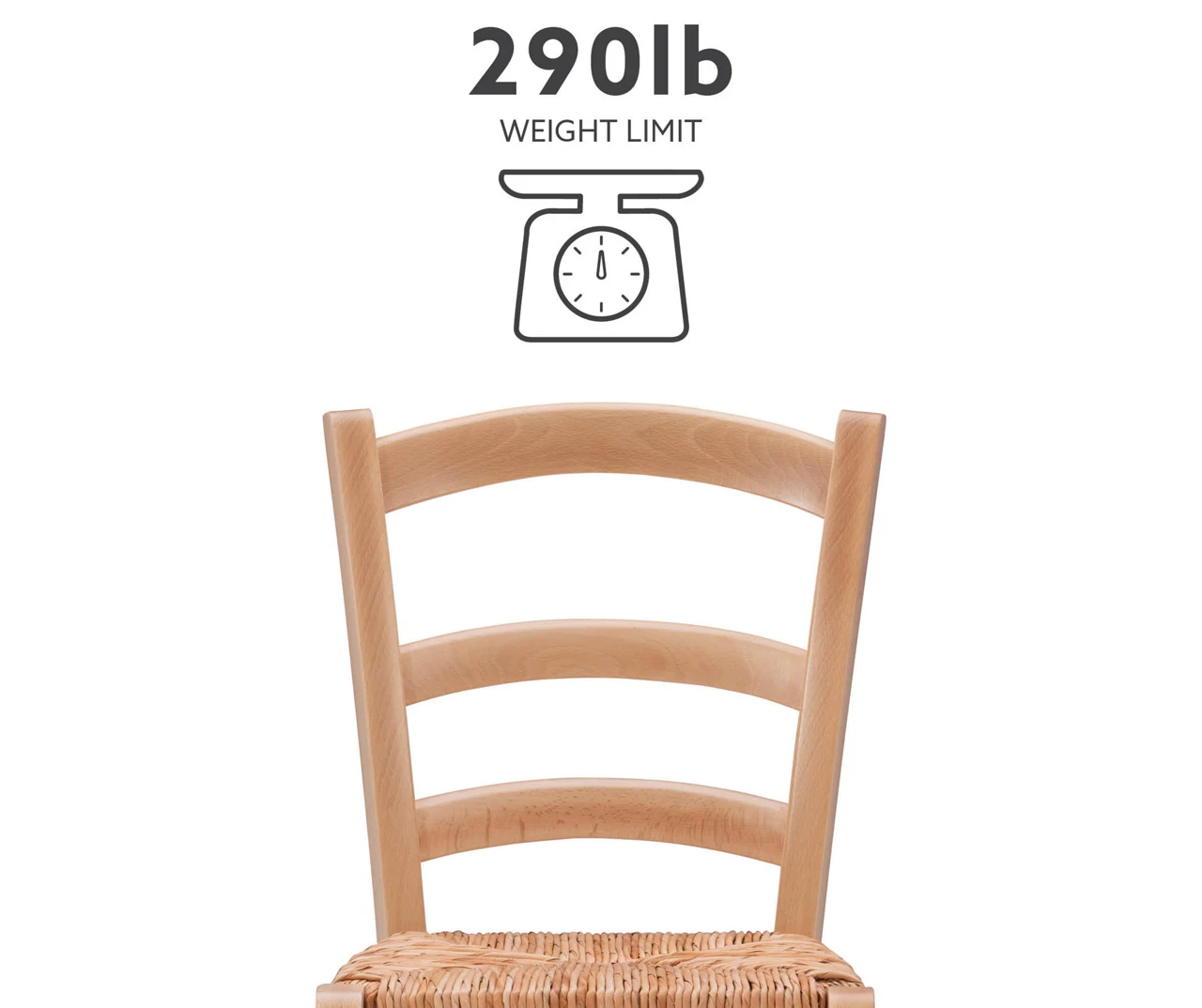 Bordeaux Natural Handwoven Ladder Back Side Chairs, 2-Pack 7 Bordeaux Natural Handwoven Ladder Back Side Chairs, 2-Pack - Image 5