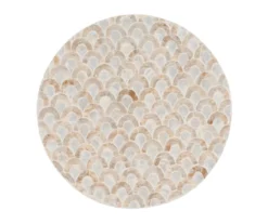 Globa Designs White & Gold Capiz Mosaic Beehive Accent Table -Home Furniture 810543194 A4