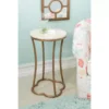 Globa Designs White & Gold Capiz Mosaic Beehive Accent Table -Home Furniture 810543194 B0
