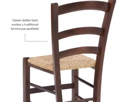 Bordeaux Walnut Handwoven Ladder Back Side Chairs, 2-Pack 17 Bordeaux Walnut Handwoven Ladder Back Side Chairs, 2-Pack -Home Furniture 810543200 A8 2