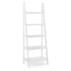 Boston White Wood 5-Shelf Ladder Bookcase -Home Furniture 810543215 1