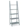 Boston Gray 5-Shelf Wooden Ladder Bookcase -Home Furniture 810543216 1