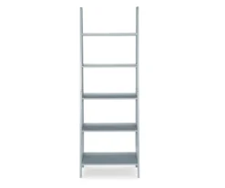 Boston Gray 5-Shelf Wooden Ladder Bookcase -Home Furniture 810543216 3