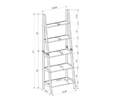 Boston Espresso 5-Shelf Wooden Ladder Bookcase 19 Boston Espresso 5-Shelf Wooden Ladder Bookcase -Home Furniture 810543223 A8