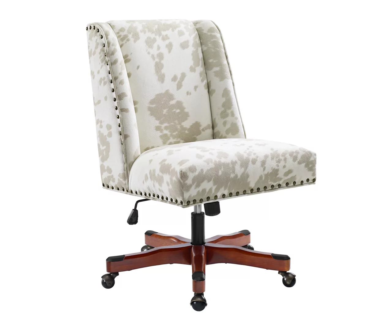 Austin Brown Linen Cow Print Office Chair 3 Austin Brown Linen Cow Print Office Chair