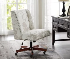 Austin Brown Linen Cow Print Office Chair 14 Austin Brown Linen Cow Print Office Chair -Home Furniture 810543224 A0 8