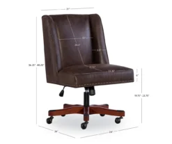 Austin Dark Walnut Upholstered Office Chair -Home Furniture 810543233 D8 9