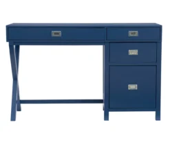 Kari Royal Blue 4-Drawer Office Desk -Home Furniture 810543245 A0 2