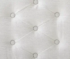 Marie Glitz White Tufted Linen Acrylic Leg Bench -Home Furniture 810543267 A8 2