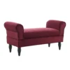Elsie Berry & Dark Mahogany Upholstered Rolled Arm Bench -Home Furniture 810543272 1