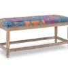 Moroccan Tapestry Upholstered Rustic Driftwood Bench -Home Furniture 810543273 1
