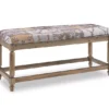 Gray Moroccan Tapestry Upholstered Rustic Driftwood Bench -Home Furniture 810543274 1