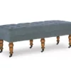 Claire Linen Upholstered Rolling Bench -Home Furniture 810543278 1