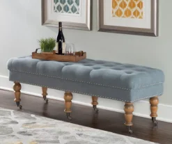 Claire Linen Upholstered Rolling Bench 13 Claire Linen Upholstered Rolling Bench -Home Furniture 810543278 2
