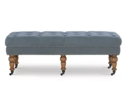 Claire Linen Upholstered Rolling Bench 14 Claire Linen Upholstered Rolling Bench -Home Furniture 810543278 3