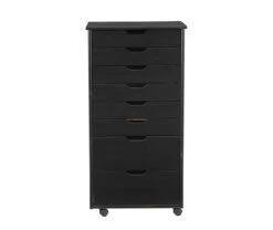 Craft Mate Black Wood 8-Drawer Rolling Storage Cart -Home Furniture 810543294 3