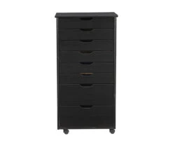 Craft Mate Black Wood 8-Drawer Rolling Storage Cart -Home Furniture 810543294 4
