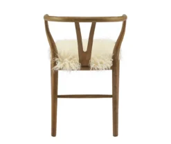 Emmitt Gray & Brown Faux Fur Wishbone Chair -Home Furniture 810543298 A2 5