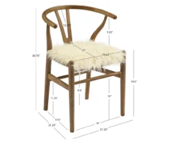 Emmitt Gray & Brown Faux Fur Wishbone Chair -Home Furniture 810543298 D8 11