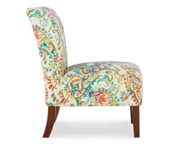 Danna Multicolor Upholstered Paisley Curved Back Slipper Chair -Home Furniture 810543301 3