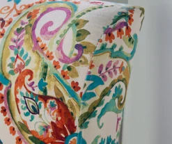 Danna Multicolor Upholstered Paisley Curved Back Slipper Chair -Home Furniture 810543301 7