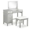 Jasmine 2-Piece White 1-Drawer Lifting Mirror Vanity Set -Home Furniture 810543315 1