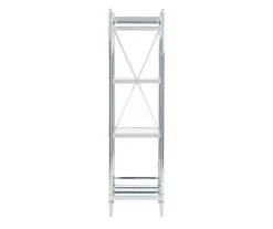 Hawkins Chrome & Glass 4-Tier Shelf -Home Furniture 810543325 4