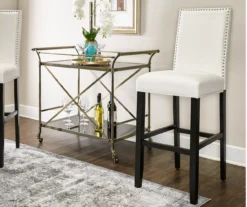 Blaire White Glitz Nailhead Bar Stool 11 Blaire White Glitz Nailhead Bar Stool -Home Furniture 810543340 2
