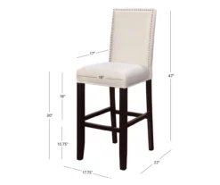 Blaire White Glitz Nailhead Bar Stool 15 Blaire White Glitz Nailhead Bar Stool -Home Furniture 810543340 A7