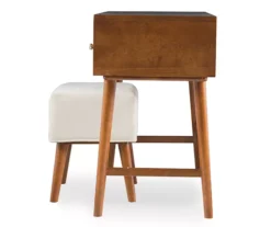 Merci 2-Piece White & Walnut 2-Drawer Lifting Mirror Vanity Set 8 Merci 2-Piece White & Walnut 2-Drawer Lifting Mirror Vanity Set -Home Furniture 810543353 4