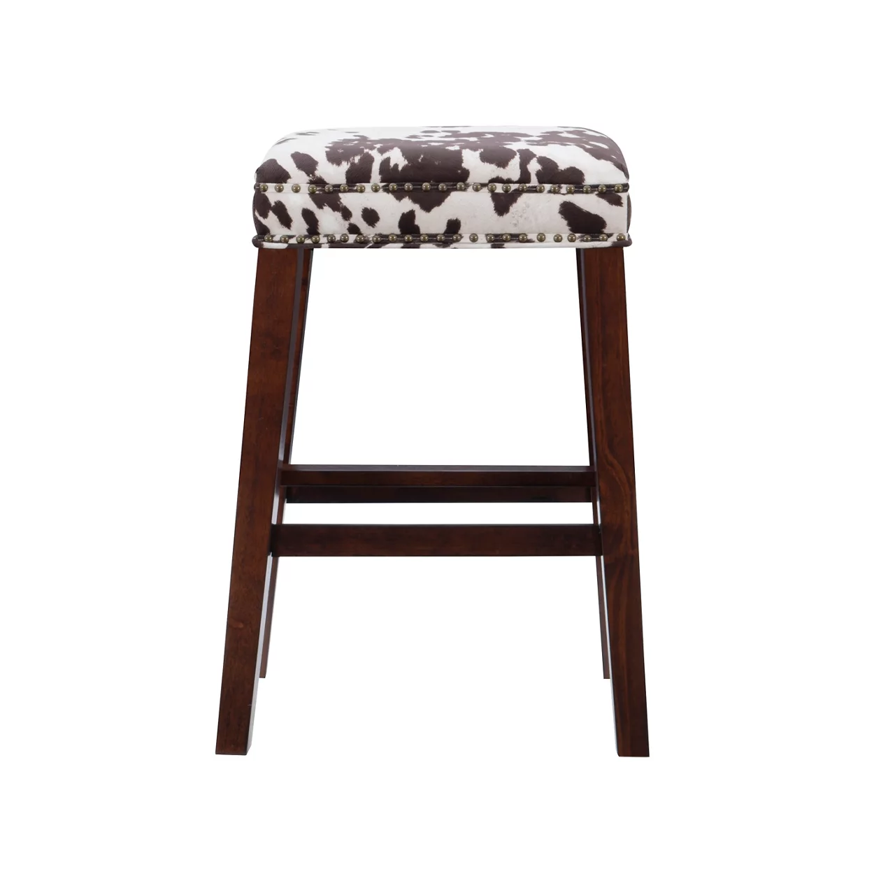 Baldwin Brown Cow Print Nailhead Bar Stool 6 Baldwin Brown Cow Print Nailhead Bar Stool - Image 4