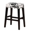 Baldwin White & Black Cow Print Nailhead Bar Stool -Home Furniture 810543360 1