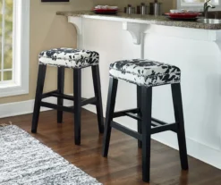 Baldwin White & Black Cow Print Nailhead Bar Stool 9 Baldwin White & Black Cow Print Nailhead Bar Stool -Home Furniture 810543360 3