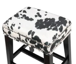 Baldwin White & Black Cow Print Nailhead Bar Stool 10 Baldwin White & Black Cow Print Nailhead Bar Stool -Home Furniture 810543360 4