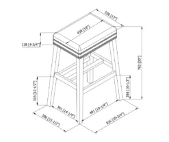 Baldwin White & Black Cow Print Nailhead Bar Stool 11 Baldwin White & Black Cow Print Nailhead Bar Stool -Home Furniture 810543360 5