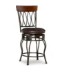 Carla Brown & Matte Bronze Faux Leather Swivel Counter Stool 2 Carla Brown & Matte Bronze Faux Leather Swivel Counter Stool -Home Furniture 810543375 1